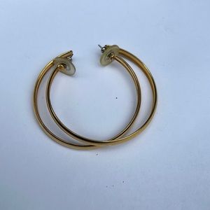 Gold Colour Hoop Earrings - Excellent Condition